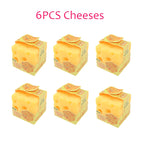 Squishy Square Cheese Squeeze Toys Slow Rebound Push Stress Relief Sensory Toy Soft Butter Cheese Fidget Toy Christmas Present