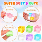 Square Ice Stress Ball Fidget Toys Stress Relief ADHD Autism Sensory Toys Soft Squishy Toys Party Favors Gifts for Kids Adults