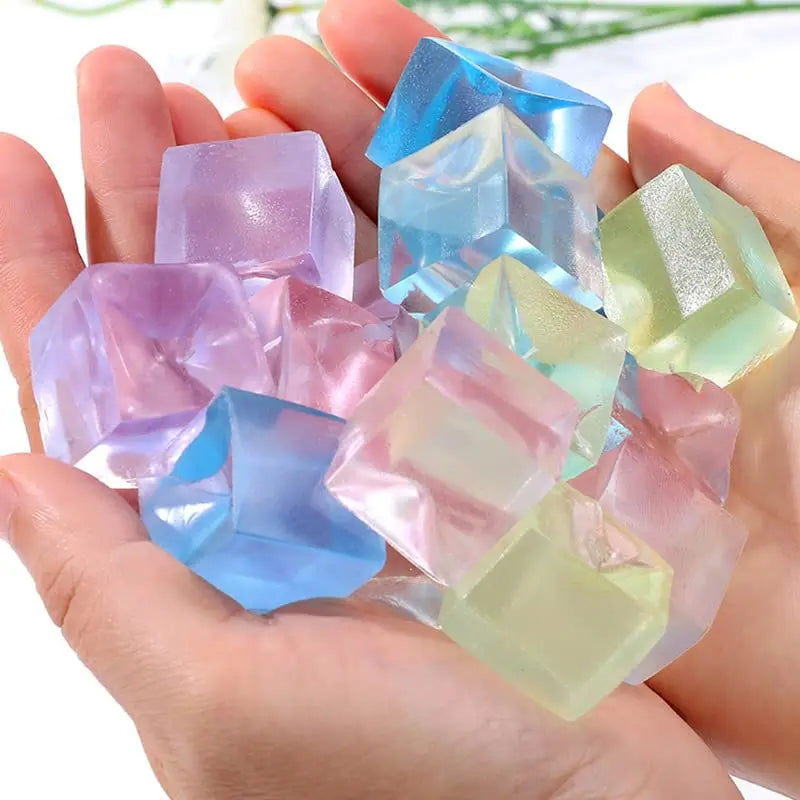 Square Ice Stress Ball Fidget Toys Stress Relief ADHD Autism Sensory Toys Soft Squishy Toys Party Favors Gifts for Kids Adults