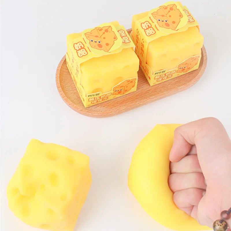 Squishy Square Cheese Squeeze Toys Slow Rebound Push Stress Relief Sensory Toy Soft Butter Cheese Fidget Toy Christmas Present
